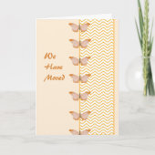 Faire-part Nous avons Moved Card avec papillons et Chevron. (Devant)
