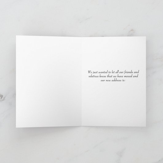 Faire-part Nous avons Moved Card avec papillons et Chevron. (Intérieur)