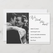 Faire-part "Nous avons noué le noeud" Mariage News élégant cl (Devant)