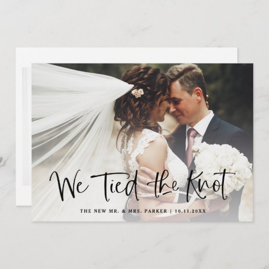 Faire-part Nous avons noué le nœud | Séance photo d'élopement (Devant / Derrière)