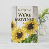 Faire-part Nous déménageons des tournesols Faire-part-rétro (Debout devant)
