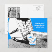 Faire-part Nous Déplaçons La Carte Postale (Devant / Derrière)