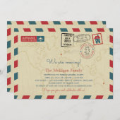 Faire-part Nous déplaçons le courrier aérien | Fête d'adieu (Devant / Derrière)