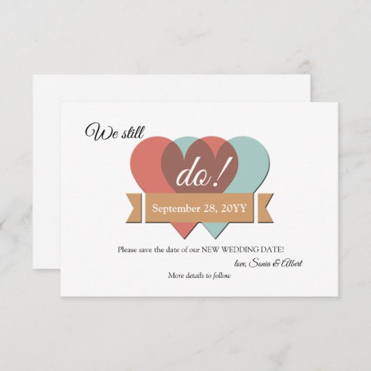 Faire-part Nous Faisons Toujours Nouveau Mariage Date Faire-p (Devant / Derrière)
