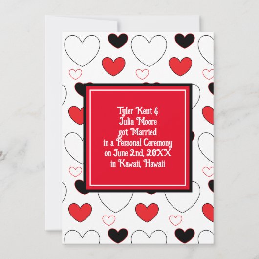 Faire-part Nous l'avons fait | Nous nous sommes enfuis | Nous (Dos)