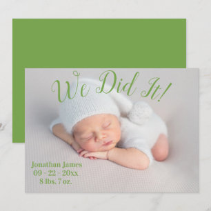 Faire-part Nous L'Avons Fait Stats Photo Script Genre Naissan