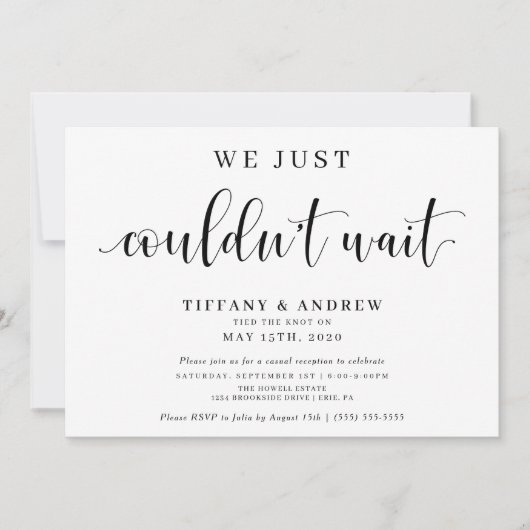 Faire-part Nous n'avons pas pu attendre le mariage (Devant)