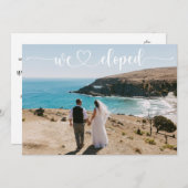 Faire-part Nous nous sommes élopés sur la plage, photo Mariag (Devant / Derrière)