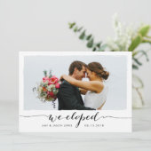 Faire-part Nous nous sommes enfuis | annonce de mariage photo (Debout devant)