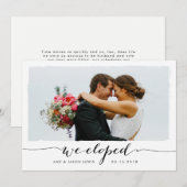 Faire-part Nous nous sommes enfuis | annonce de mariage photo (Devant / Derrière)