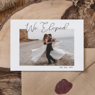 Faire-part Nous nous sommes enfuis Mariage de photo de fuite