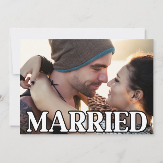 Faire-part Nous nous sommes enfuis Mariage Moderne Photo de m (Devant)