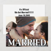 Faire-part Nous nous sommes enfuis Mariage Moderne Photo de m (Devant / Derrière)