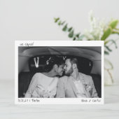 Faire-part Nous nous sommes enfuis Photo Écriture manuscrite  (Debout devant)