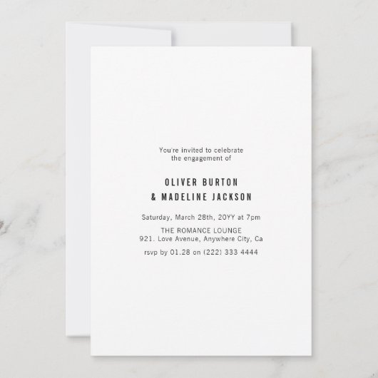 Faire-part Nous Nous Sommes Engagés Photo Engagement Party (Dos)