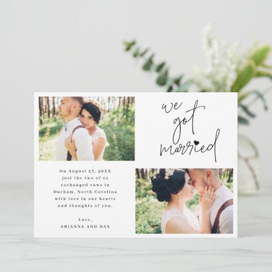 Faire-part Nous Nous Sommes Mariés 2 Photo Script Mariage Coe (Debout devant)