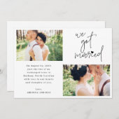 Faire-part Nous Nous Sommes Mariés 2 Photo Script Mariage Coe (Devant / Derrière)