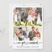 Faire-part Nous Nous Sommes Mariés 3 Photo Calligraphie Maria (Devant)