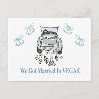 Faire-part Nous Nous Sommes Mariés À VEGAS ! Carte postale
