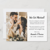 Faire-part Nous nous sommes mariés Brush Script Photo Mariage (Devant)