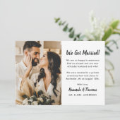 Faire-part Nous nous sommes mariés Brush Script Photo Mariage (Debout devant)