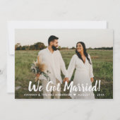 Faire-part Nous nous sommes mariés Brush Script Photo Mariage (Dos)