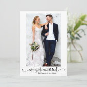 Faire-part Nous Nous Sommes Mariés Coeur Calligraphie Photo M (Debout devant)