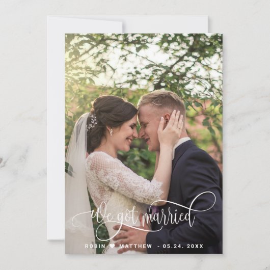 Faire-part Nous Nous Sommes Mariés, Élégant Mariage De Photo