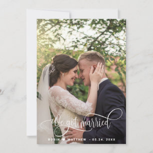 Faire-part Nous Nous Sommes Mariés, Élégant Mariage De Photo