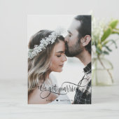 Faire-part Nous Nous Sommes Mariés, Élégant Mariage Photo Scr (Debout devant)