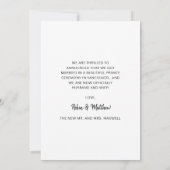 Faire-part Nous Nous Sommes Mariés, Élégant Mariage Photo Scr (Dos)