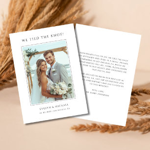 Faire-part Nous nous sommes mariés Photo de mariage sur la pl