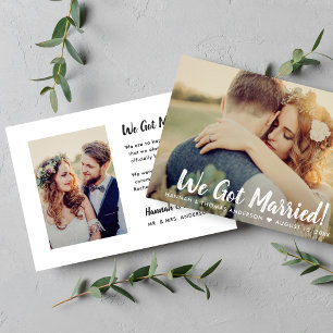 Faire-part Nous Nous Sommes Mariés Script Moderne Mariage Pho