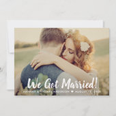 Faire-part Nous Nous Sommes Mariés Script Moderne Mariage Pho (Devant)