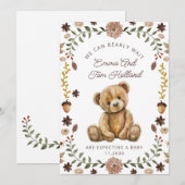Faire-part Nous Pouvons Attendre Teddy Bear Grossesse (Devant / Derrière)