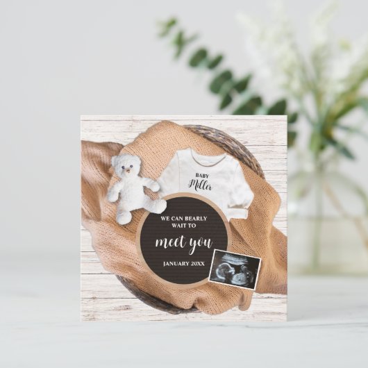 Faire-part Nous Pouvons Vous Attendre Plus Tard Grossesse Pho (Debout devant)