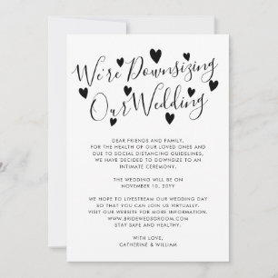 Faire-part Nous réduisons la taille de notre mariage