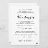 Faire-part Nous réduisons la taille d'un mariage moderne mini (Devant / Derrière)