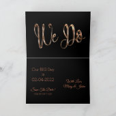 Faire-part Nous Sauvegardons La Date Mariage Black Copper Gol (Intérieur)