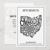 Faire-part Nous sommes allés à l'Ohio State Floral Mandala (Devant / Derrière)