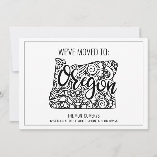 Faire-part Nous sommes allés à l'Oregon State Floral Mandala (Devant)