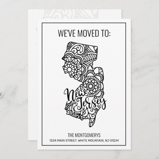 Faire-part Nous sommes allés au New Jersey State Floral Manda (Devant / Derrière)