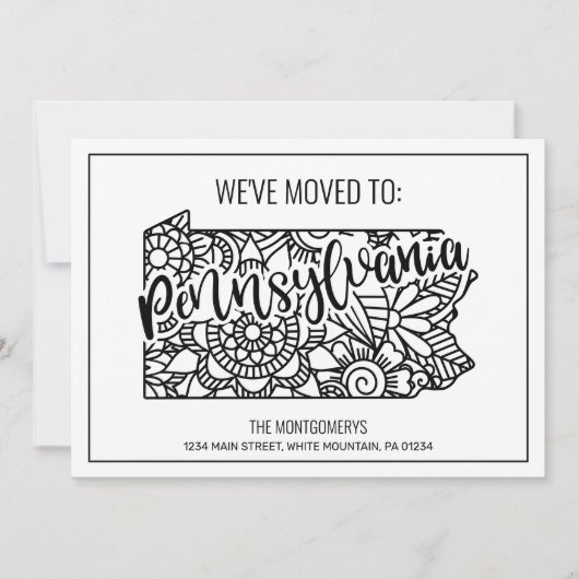 Faire-part Nous sommes allés en Pennsylvanie State Floral Man (Devant)