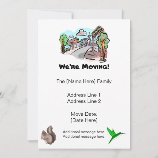 Faire-part Nous sommes en train de déplacer des annonces (Devant)