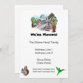 Faire-part Nous sommes en train de déplacer des annonces (Devant / Derrière)