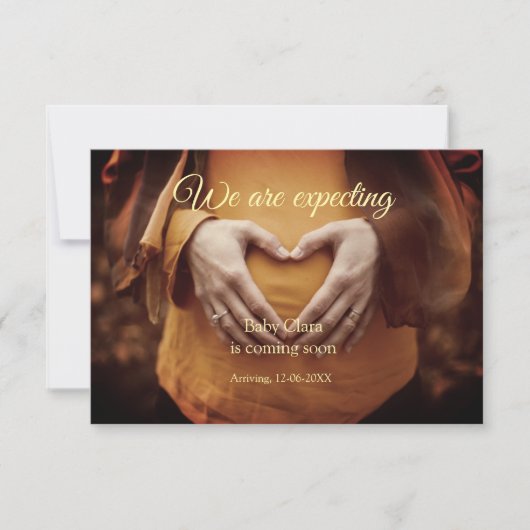 Faire-part nous sommes enceinte ajouter nom bébé date grosses (Devant)