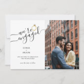 Faire-part Nous sommes engagés avec le fiançailles photo du c (Devant)