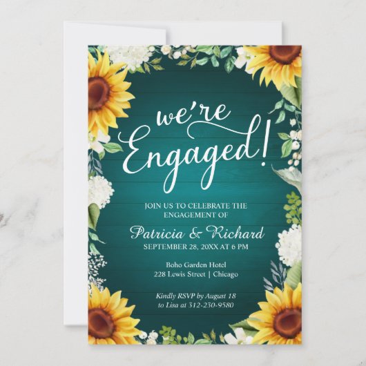 Faire-part Nous sommes engagés Rustic Engagement Party Invita (Devant)