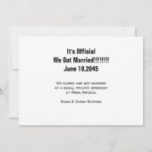Faire-part Nous sommes mariés en fuite Mariage moderne Photo (Dos)