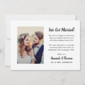 Faire-part Nous sommes mariés Photo de mariage Script (Dos)